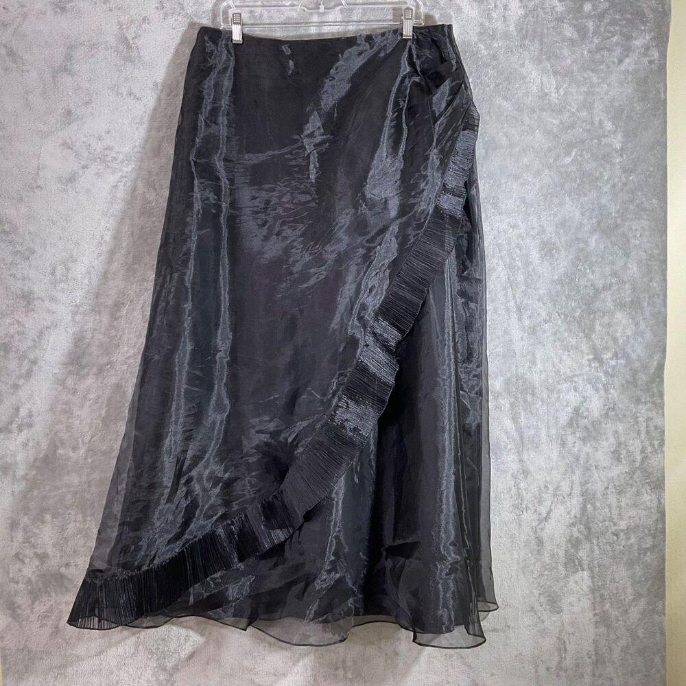 Women's Medieval Victorian Gothic Skirt 14 Black Steampunk Asymmetrical ruffles